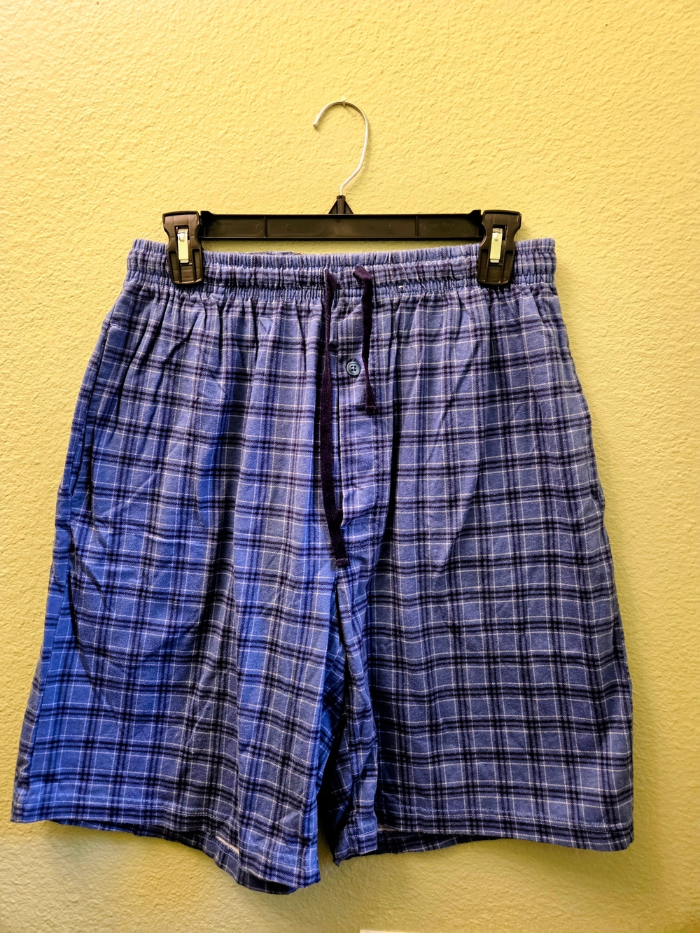 Stafford Blue Plaid Cotton Sleepwear Shorts